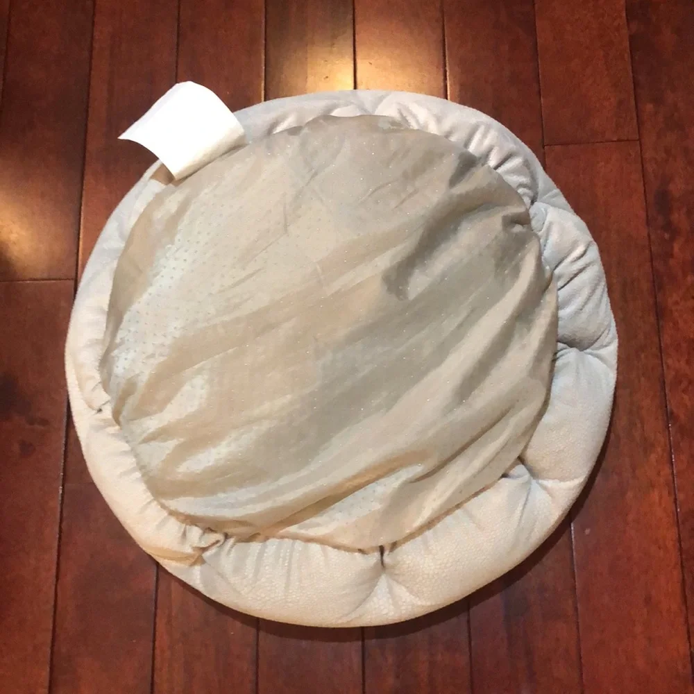 Pet bed cat bed dog bed plush gray tan beige comfortable